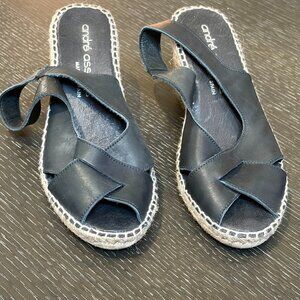 Andre Assous Navy Wedge Espadrille